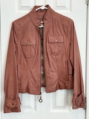 Rare Dusk Pink Wilson’s Women’s Leather Cropped Jacket Sz S